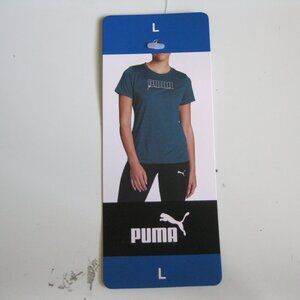 Puma Tee Shirt Women Short-Sleeve Crewneck Blue, Size Large (1331)